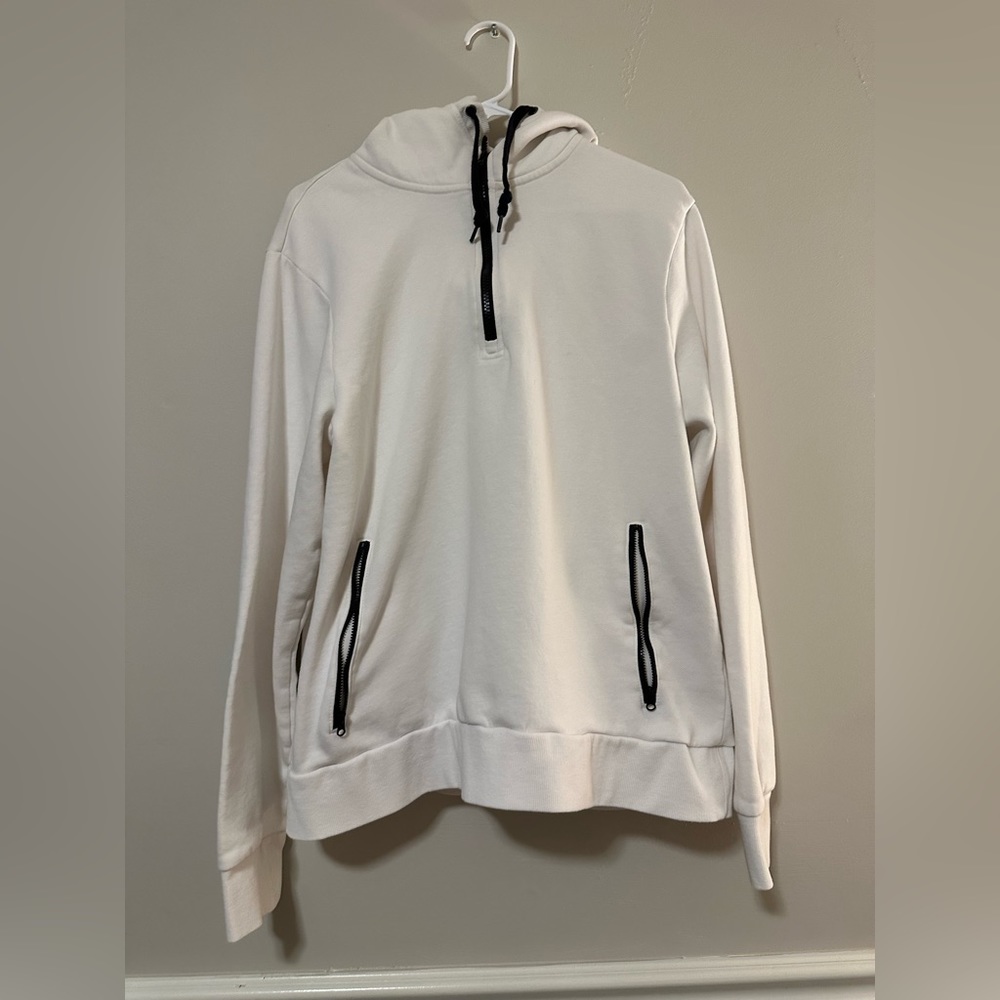 White quarter zip hoodie